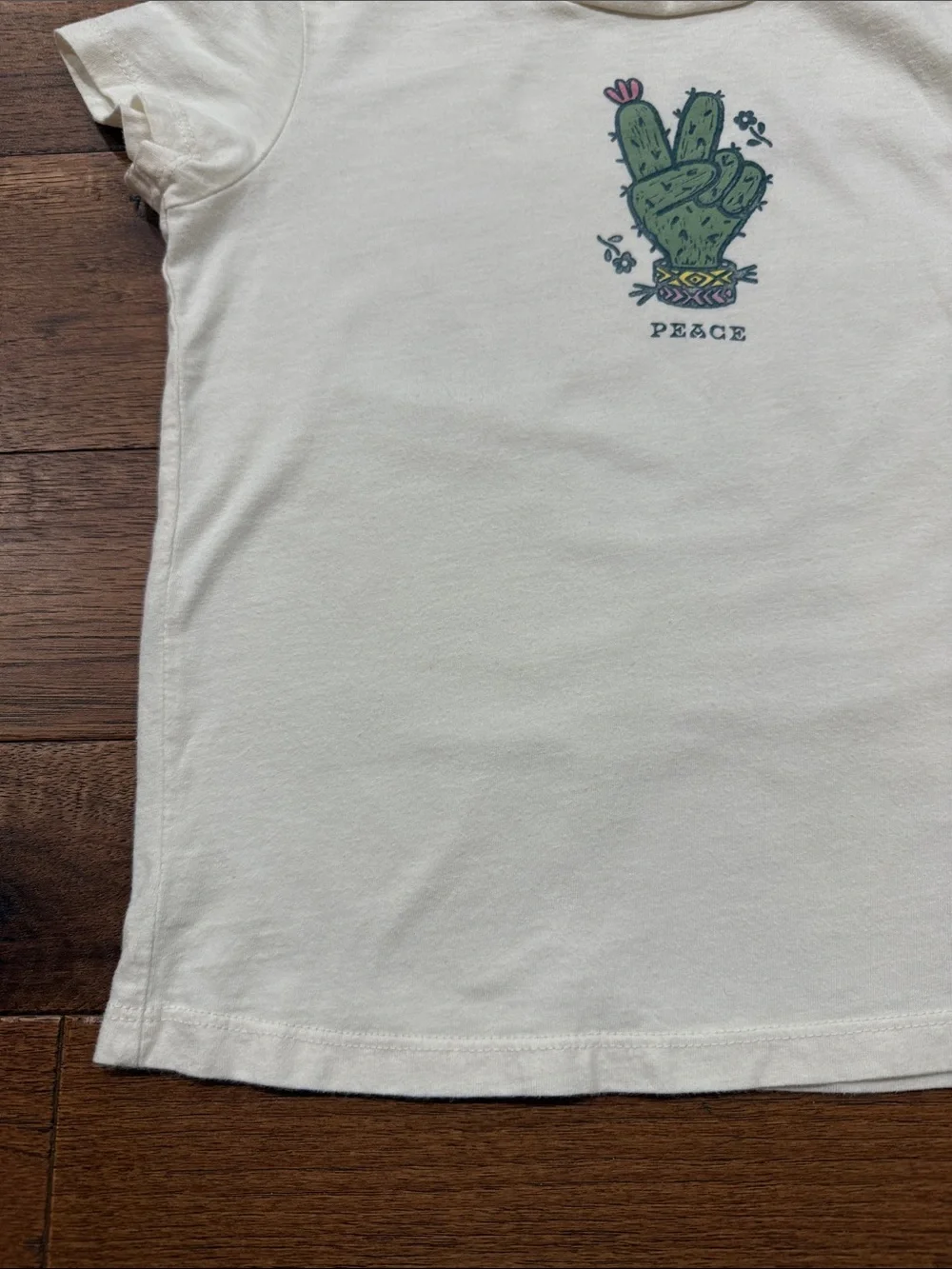 Old Navy Girls Short-Sleeve Graphic T-Shirt - Size M (8) - Cactus Peace